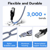2-in-1 USB/TYPE-C to RJ45 Network Cable - 2 Meters