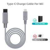 2 Meters Type C Power Charge Cable for Wii-Gray