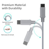 2 Meters Type C Power Charge Cable for Wii-Gray