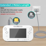 2 Meters Type C Power Charge Cable for Wii U-Gray