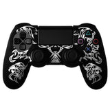 Dragon Pattern Silicon Protect Case for PS4 Controller Black/White