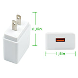 USB Quick Charge 3.0 Adapter for Mobile Phone US Plug White