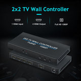 1-to-4 TV Video Wall Controller HDMI USB Matrix Switch 2x2 Processor With EU + UK Plug