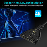 3-to-1 4K HDMI Switch - Black (HW-4K301X)