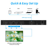 1-to-4 TV Video Wall Controller 4K@60HZ HDMI 2x2 Processor With RS232