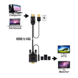 HDMI TO VGA CABLE WITH 3.5MM AUDIO PORT