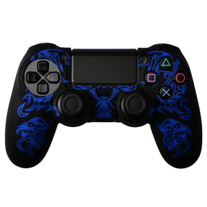Dragon Pattern Silicon Protect Case for PS4 Controller Black/Blue