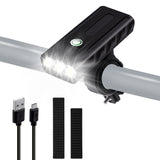 3 In 1 450 Lumens USB Rechargeable Bike Light - Black (BX3-T6)