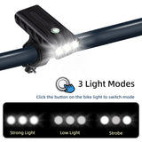 3 In 1 450 Lumens USB Rechargeable Bike Light - Black (BX3-T6)