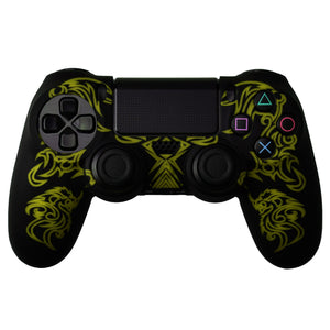 Dragon Pattern Silicon Protect Case for PS4 Controller Black/Yellow