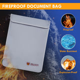 Fireproof Document Bag with Zipper - Silver