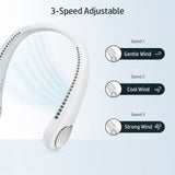 Portable USB Rechargeable Neck Fan with 3 Speed Level (M6)