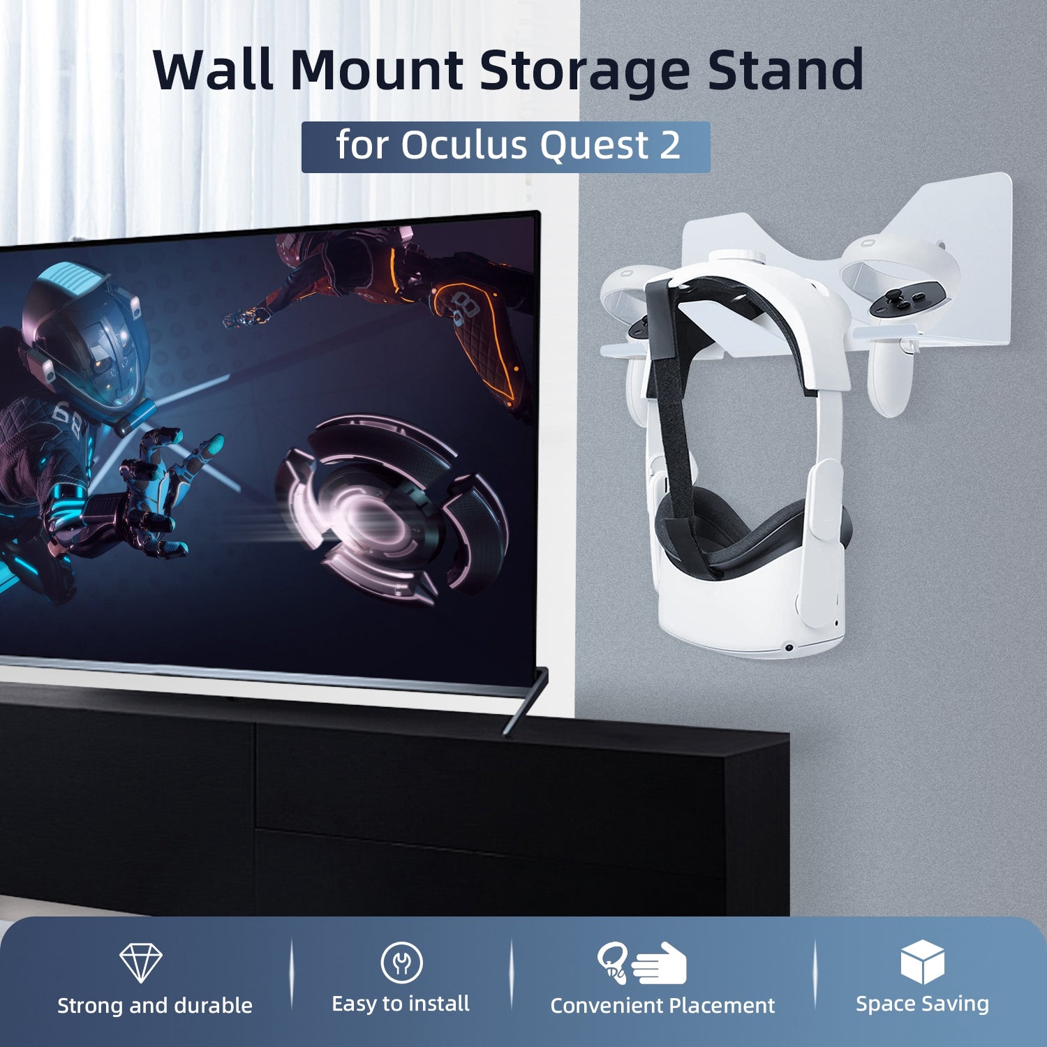 Wall Mount Storage Stand with Screws for Oculus Quest 2/Oculus Quest 3 – SupremeGameGear