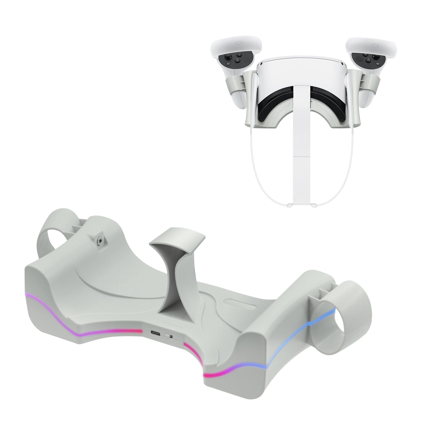 Wall Mount Charging Dock for Oculus Quest 2 Helmet - White (ZY-36