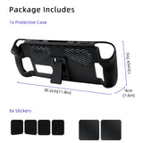 Protective TPU Case with Kickstand and Touchpad/Button Stickers - Black (JYS-SD009)