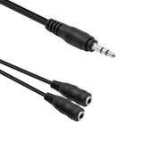 3.5mm Male to 2 Female (headphone+mic) Audio Splitter Cable for Laptop/Tablet/Mobile Phone/Game Console