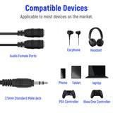 3.5mm Male to 2 Female (headphone+mic) Audio Splitter Cable for Laptop/Tablet/Mobile Phone/Game Console