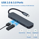 6 In 1 USB-C Hub for Laptop/MacBook/iPad Pro/MacBook Air/Chromebook/Tablet/Mobile Phone/N-Switch (BX6H)