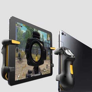 Six Finger L1/R1 Trigger Game Joystick Handle for iPad/Tablet - Black Yellow
