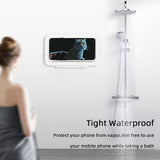 360° Waterproof & Anti-fog Wall Mount Mobile Phone Holder - White