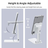 Foldable Stand Holder with Adjustable Height & Angle for Mobile Phone/Tablet/e-Reader -White (T4)