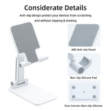 Foldable Stand Holder with Adjustable Height & Angle for Mobile Phone/Tablet/e-Reader -White (T4)