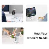 Foldable Stand Holder with Adjustable Height & Angle for Mobile Phone/Tablet/e-Reader -White (T4)