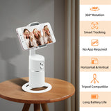 360 Degree Auto Face Tracking Phone Holder - White