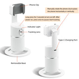 360 Degree Auto Face Tracking Phone Holder - White