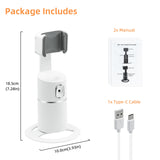 360 Degree Auto Face Tracking Phone Holder - White