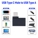 90 Degree Right Angled USB Type C Male to USB Type A 3.0 Female OTG Adapter for Nintendo Switch/Laptop/Mobile Phone