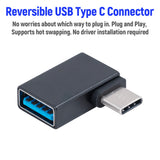 90 Degree Right Angled USB Type C Male to USB Type A 3.0 Female OTG Adapter for Nintendo Switch/Laptop/Mobile Phone