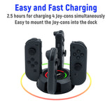 DOBE 4-in-1 Charging Dock with LED Indicator for Nintendo Switch/Switch OLED Joy-Con (TNS-1882)