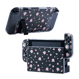 Project Design 3 in 1 Dockable Protective Case with Dock Faceplate and Thumb Cap for Nintendo Switch Peach Pattern/Transparent