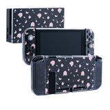 Project Design 3 in 1 Dockable Protective Case with Dock Faceplate and Thumb Cap for Nintendo Switch Peach Pattern/Transparent