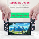 Project Design 3 in 1 Dockable Protective Case with Dock Faceplate and Thumb Cap for Nintendo Switch Peach Pattern/Transparent