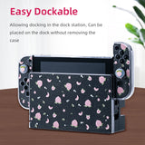 Project Design 3 in 1 Dockable Protective Case with Dock Faceplate and Thumb Cap for Nintendo Switch Peach Pattern/Transparent