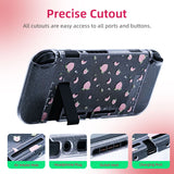 Project Design 3 in 1 Dockable Protective Case with Dock Faceplate and Thumb Cap for Nintendo Switch Peach Pattern/Transparent