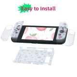 Project Design 3 in 1 Dockable Protective Case with Dock Faceplate and Thumb Cap for Nintendo Switch Peach Pattern/Transparent