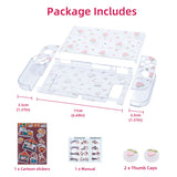 Project Design 3 in 1 Dockable Protective Case with Dock Faceplate and Thumb Cap for Nintendo Switch Peach Pattern/Transparent