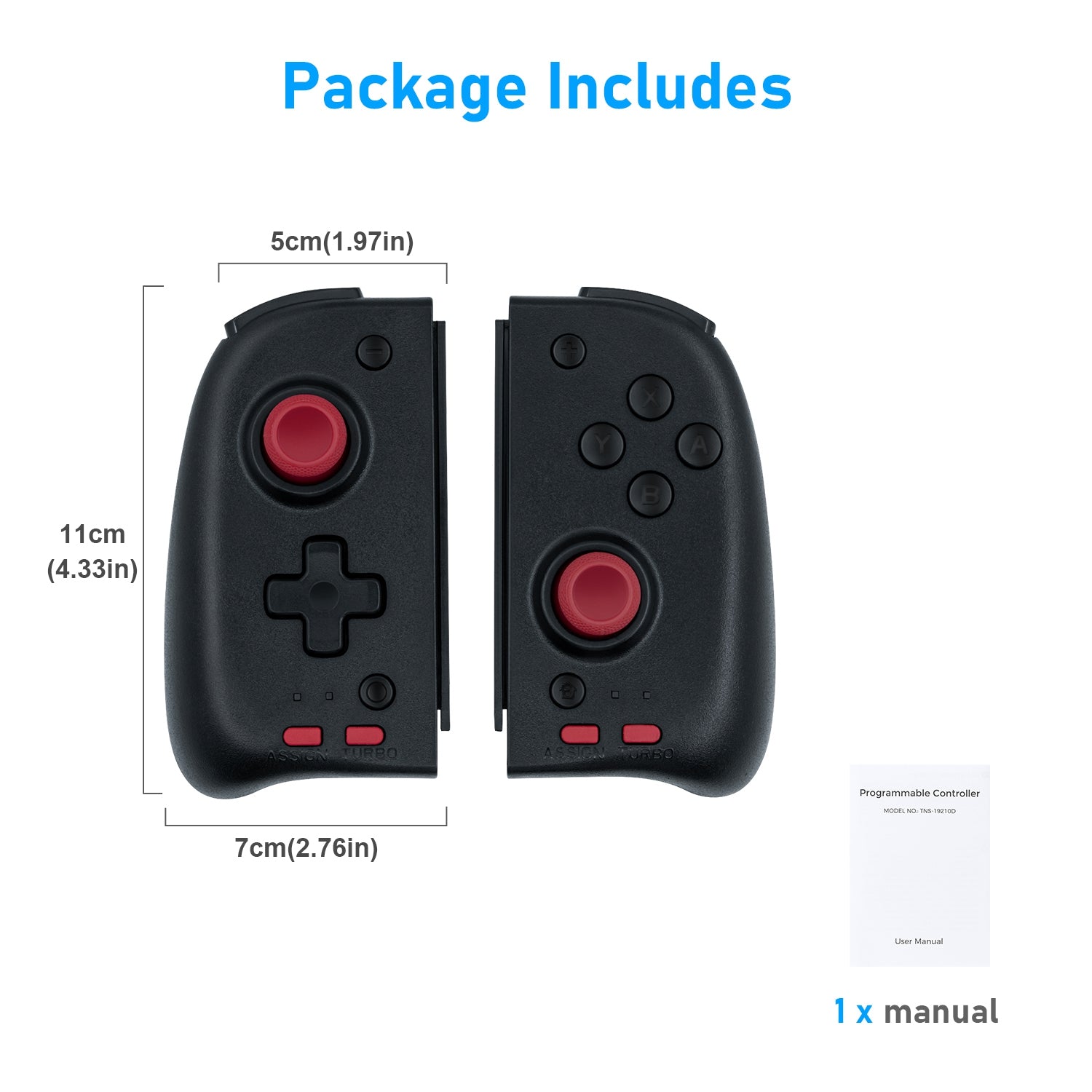 Switch Controller for Nintendo Switch Joycon, Programmable Controller for  Nintendo Switch/OLED Joycon with Turbo, Motion, Switch Controllers Remote
