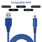 1.5M USB Power Charge Cable for Nintendo DSi/DSi XL/2DS/3DS/3DS XL/New 2DS XL/New 3DS/New 3DS XL - Blue
