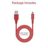 1.5M USB Power Charge Cable for Nintendo DSi/ 3DS/ 3DS XL /New 3DS / New 3DS XL-Red