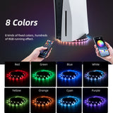 Colorful RGB LED Light Strip with Remote Control for Xbox Series X/PS5 Console Base