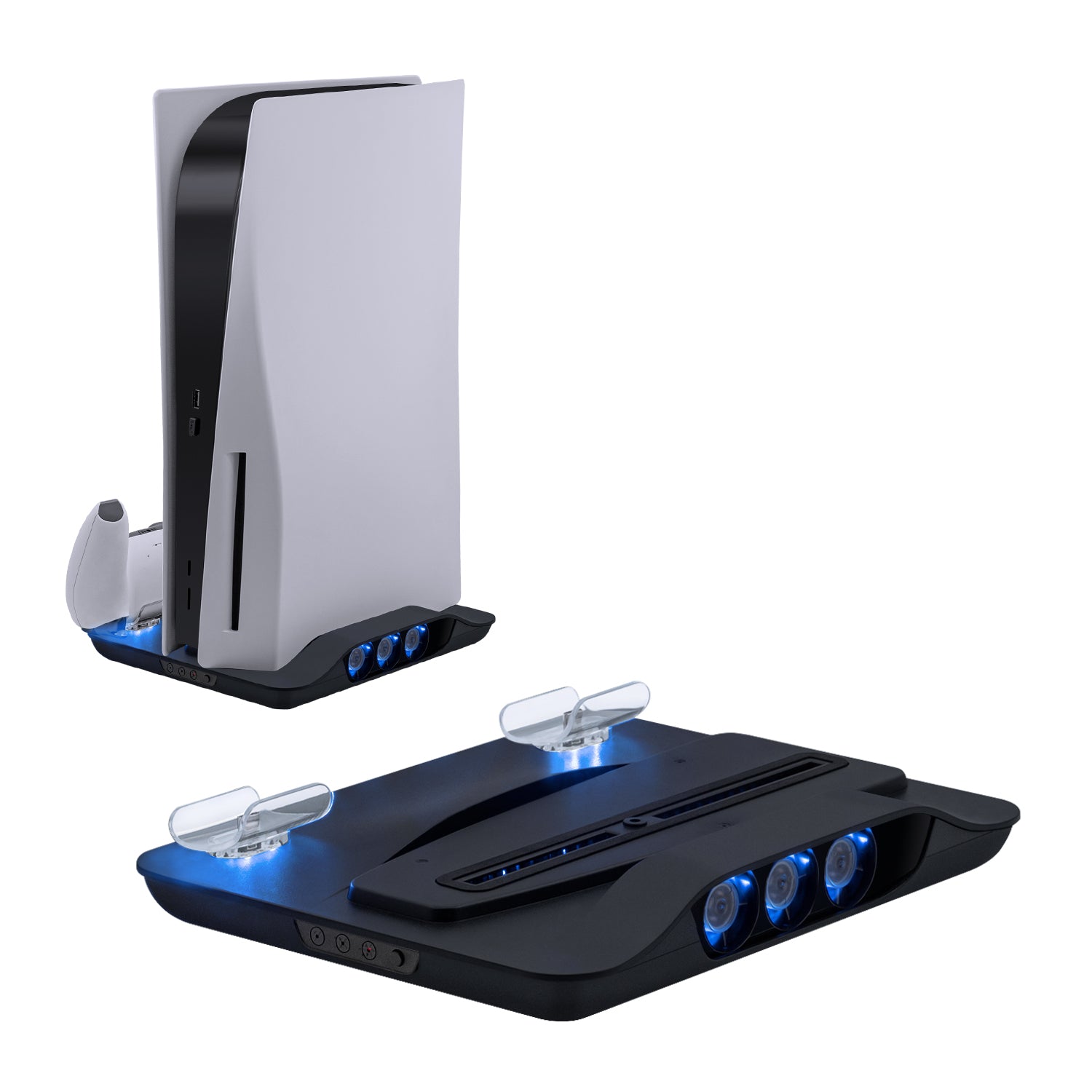 PS5 Slim Stand Cooling Station for Playsation 5 Slim Console  Disc/Digital,PS5 Accessories Cooling Stand with 3-Level Cooling Fan,Dual  PS5 Controller