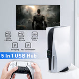 1-to-5 USB Hub For PS5 DE/UHD Gaming Console - Black (HBP-308)(Not for PS5 Slim)