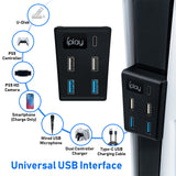 1-to-5 USB Hub For PS5 DE/UHD Gaming Console - Black (HBP-308)(Not for PS5 Slim)