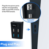 1-to-5 USB Hub For PS5 DE/UHD Gaming Console - Black (HBP-308)(Not for PS5 Slim)
