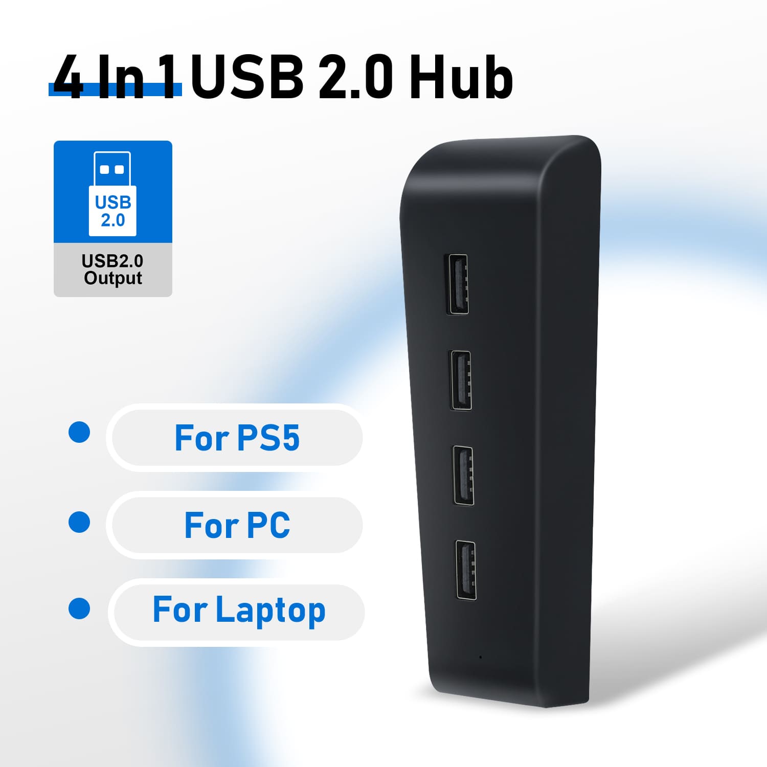USB Hub 5 Port Black PS5 - Meccha Japan