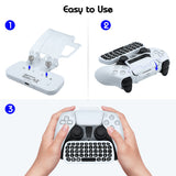 DOBE Wireless Mini Keyboard with Clip for PS5 Controller White (TP5-0556)